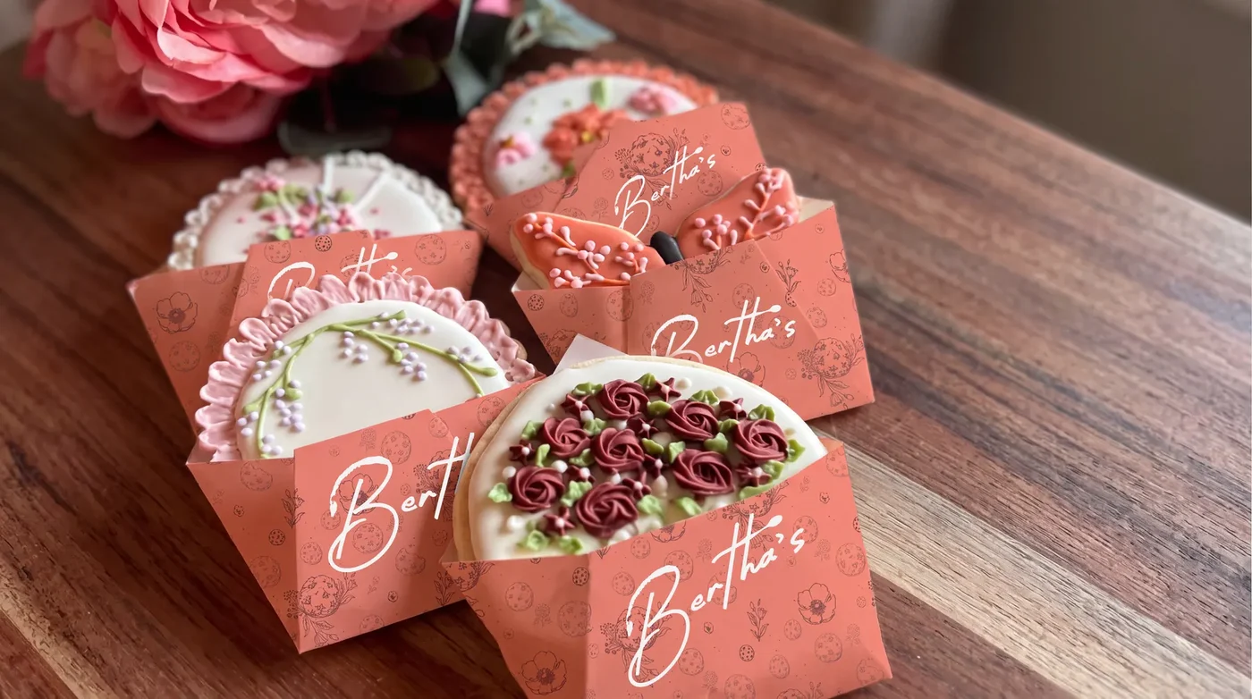 Cookies in Bertha's-verpakking
